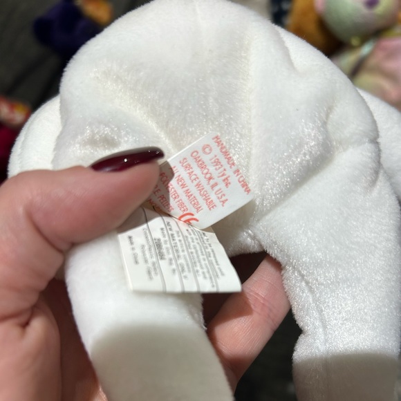 Valentino TY Beanie Babie with tag errors and brown nose and stamped tushtag - Picture 3 of 4